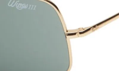 Ray Ban Wings Iii 36mm Square Wrap Shield Sunglasses In Gold Flash