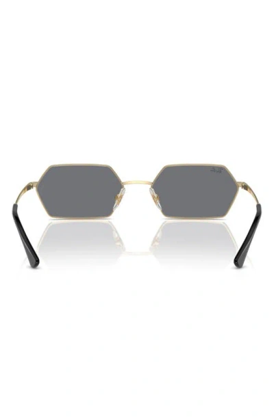 Ray Ban 55mm Yevi Rectangular Sunglasses In Light Gold