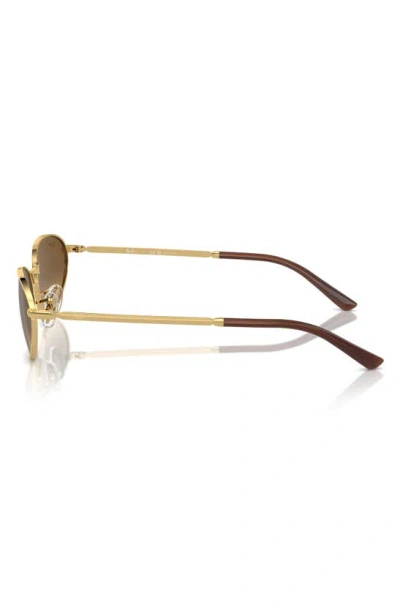 Ray Ban 56mm Gradient Polarized Oval Sunglasses In Gold Flash