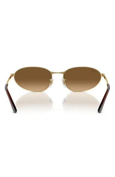Ray Ban 56mm Gradient Polarized Oval Sunglasses In Gold Flash