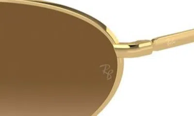 Ray Ban 56mm Gradient Polarized Oval Sunglasses In Gold Flash