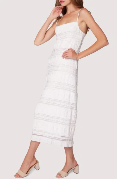 Shop Lost + Wander Magnolia Dreams Lace Stripe Midi Dress In Off White
