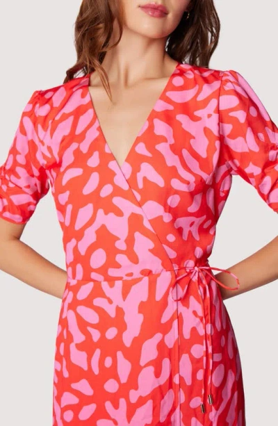 Shop Lost + Wander Sweet Envie Print Wrap Midi Dress In Red-pink