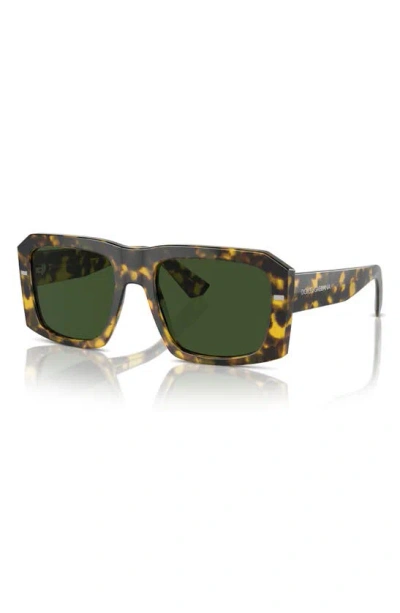Shop Dolce & Gabbana 54mm Square Sunglasses In Yellow Havana