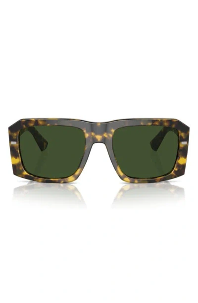 Shop Dolce & Gabbana 54mm Square Sunglasses In Yellow Havana