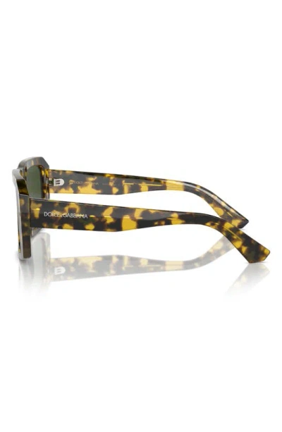 Shop Dolce & Gabbana 54mm Square Sunglasses In Yellow Havana