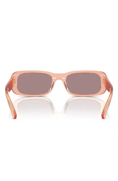 Shop Miu Miu 53mm Rectangular Sunglasses In Purple