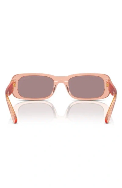 Miu Miu Logo Acetate Rectangular Sunglasses In Purple