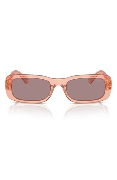 Shop Miu Miu 53mm Rectangular Sunglasses In Purple