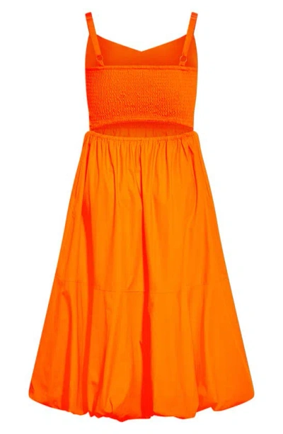 Shop City Chic Eliza Bubble Hem Cotton Maxi Dress In Orange Fizz