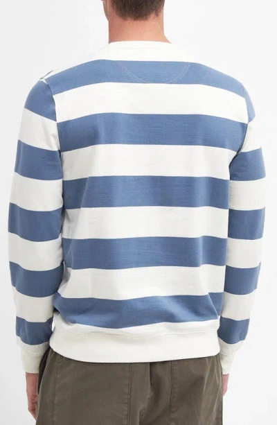 Shop Barbour Shorwell Stripe Sweatshirt In Dark Chambray