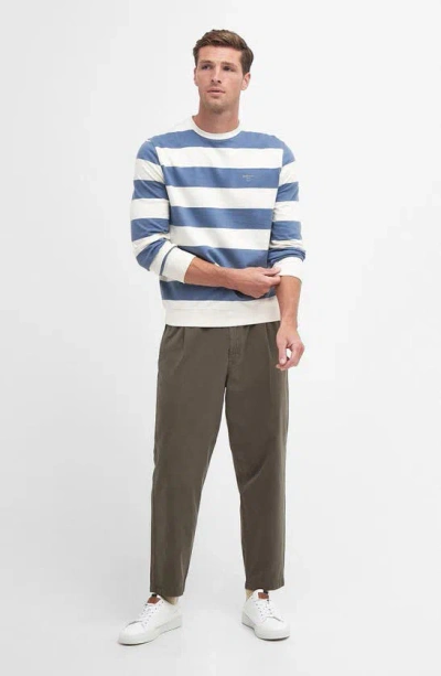 Shop Barbour Shorwell Stripe Sweatshirt In Dark Chambray