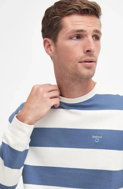 Shop Barbour Shorwell Stripe Sweatshirt In Dark Chambray