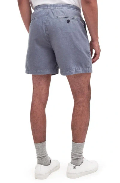 Shop Barbour Melonby Cotton & Linen Shorts In Dark Chambray