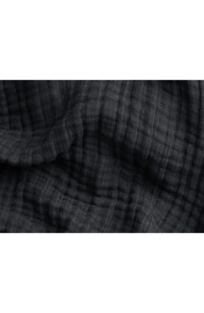 Shop Parachute Cloud Organic Cotton & Linen Gauze Throw Blanket In Coal