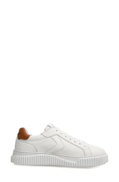 Shop Voile Blanche Lipari Sneaker In White/ Tobacco