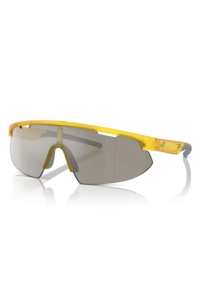 Shop Scuderia Ferrari 41mm Irregular Shield Sunglasses In Yellow