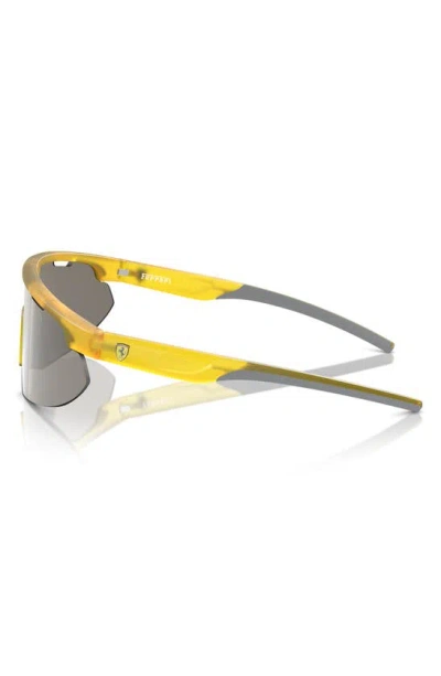 Shop Scuderia Ferrari 41mm Irregular Shield Sunglasses In Yellow