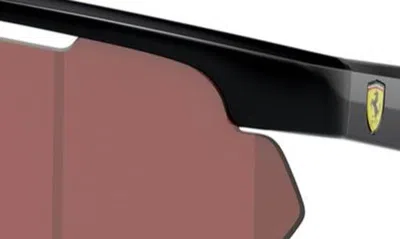 Shop Scuderia Ferrari 41mm Irregular Shield Sunglasses In Black