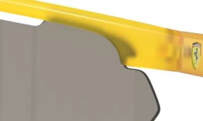 Shop Scuderia Ferrari 41mm Irregular Shield Sunglasses In Yellow