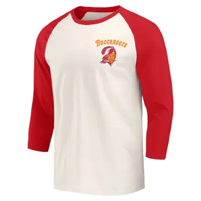 Shop Darius Rucker Collection By Fanatics Red/white Tampa Bay Buccaneers Raglan 3/4 Sleeve T-shirt