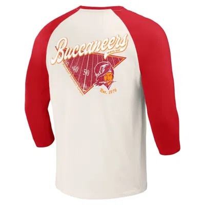Shop Darius Rucker Collection By Fanatics Red/white Tampa Bay Buccaneers Raglan 3/4 Sleeve T-shirt