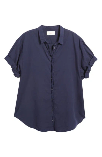 Shop Xirena Channing Cotton Shirt In Navy