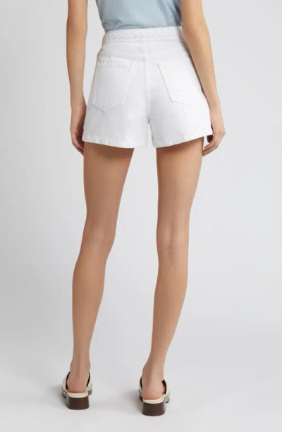 Shop Frame Braided Waistband Denim Shorts In White