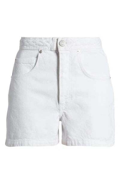 Frame Womens White The Hang Mid-rise Denim Shorts In White