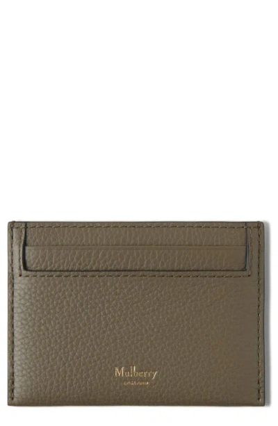 Shop Mulberry Leather Card Case In Linen Green