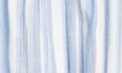 Shop Veronica Beard Zee Stripe Tiered Minidress In Blue Multi