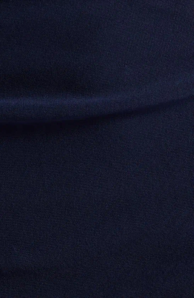 Brandon Maxwell The Lyra Ruched Sheer Knit Top In Navy