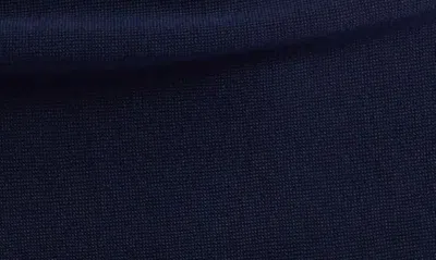 Brandon Maxwell The Lyra Ruched Sheer Knit Top In Navy