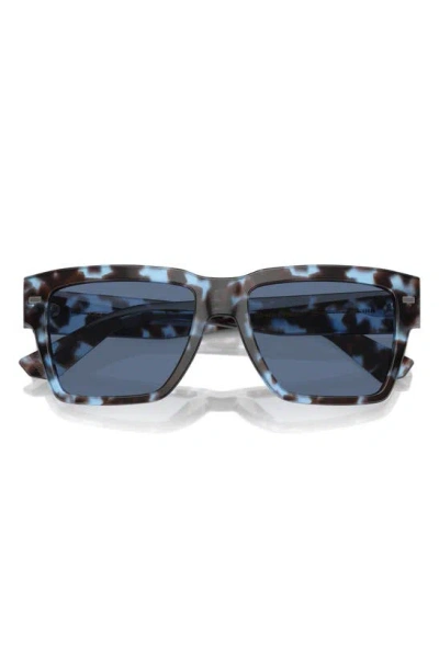 Shop Dolce & Gabbana 55mm Square Sunglasses In Hava Blue
