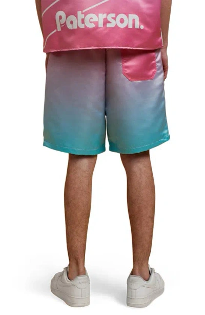 Shop Paterson South Beach Satin Court Shorts In Pink Multi
