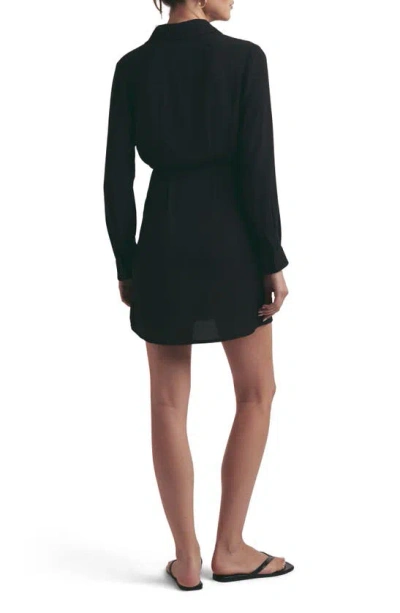Shop Favorite Daughter Long Sleeve Mini Shirtdress In Black