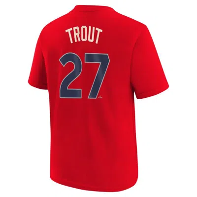 Shop Nike Youth  Mike Trout Red Los Angeles Angels Fuse City Connect Name & Number T-shirt