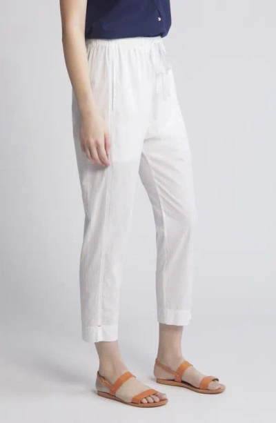Shop Xirena Xírena Draper Tie Waist Crop Cotton Pants In White