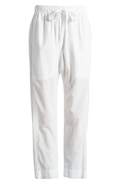 Shop Xirena Xírena Draper Tie Waist Crop Cotton Pants In White