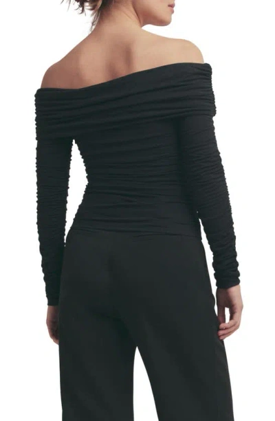 Shop Favorite Daughter The Night Out Ruched Off The Shoulder Top In Black