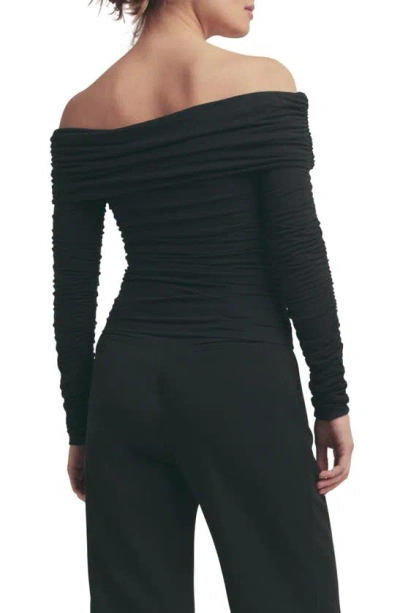 Favorite Daughter The Night Out Ruched Off The Shoulder Top In Black