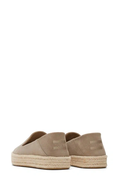 Toms Carolina Platform Espadrille Sneaker In Dun Suede