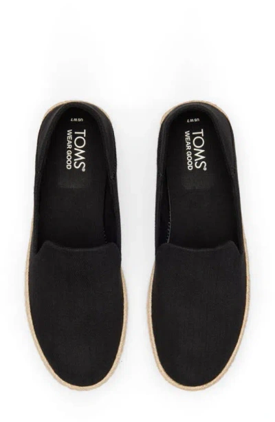 Toms Carolina Platform Espadrille Sneaker In Black Twill