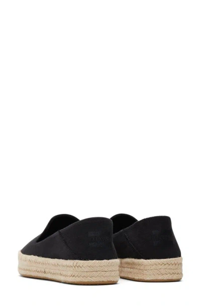Toms Carolina Platform Espadrille Sneaker In Black Suede