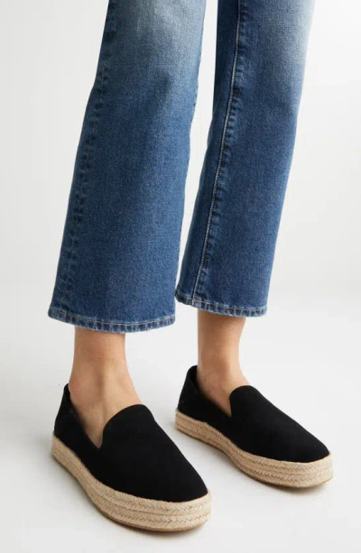 Toms Carolina Platform Espadrille Sneaker In Black Twill