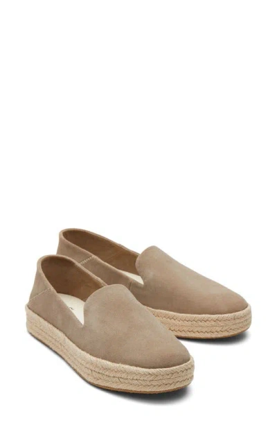 Toms Carolina Platform Espadrille Sneaker In Dun Suede