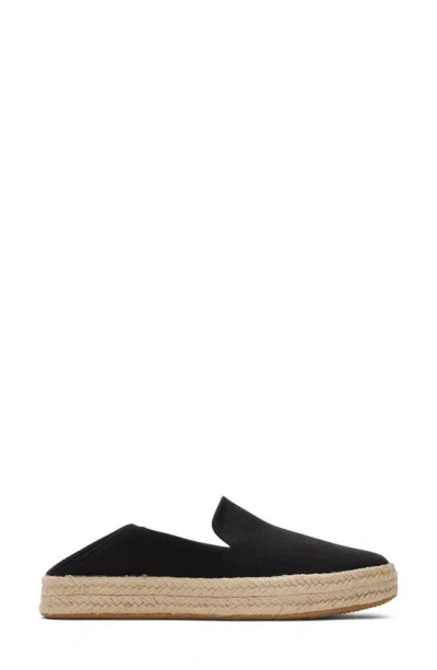 Toms Carolina Platform Espadrille Sneaker In Black Suede