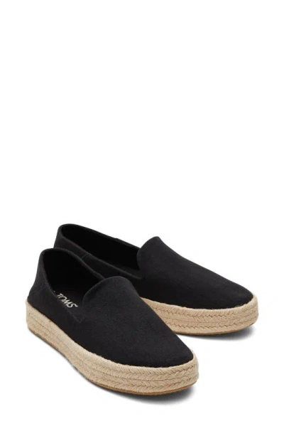 Shop Toms Carolina Platform Espadrille Sneaker In Black Suede