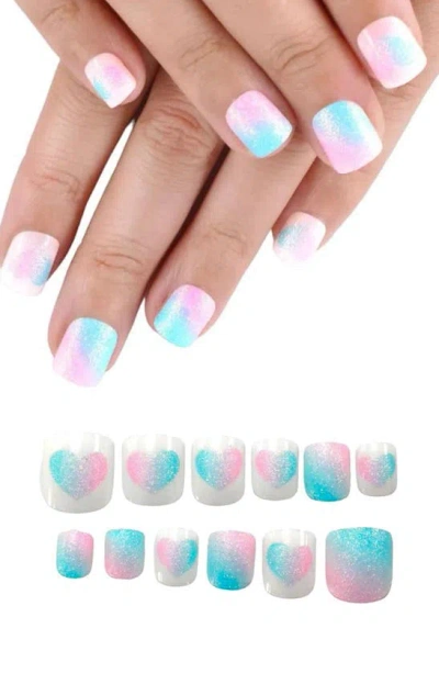 Shop Polish Me Silly Kids' Ombré Press-on Nails In Ombre Hearts