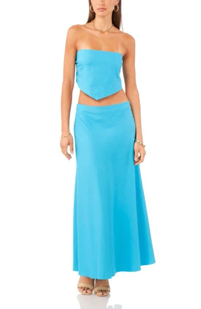 Shop 1.state Linen Blend Maxi Skirt In Laguna Mist Blue